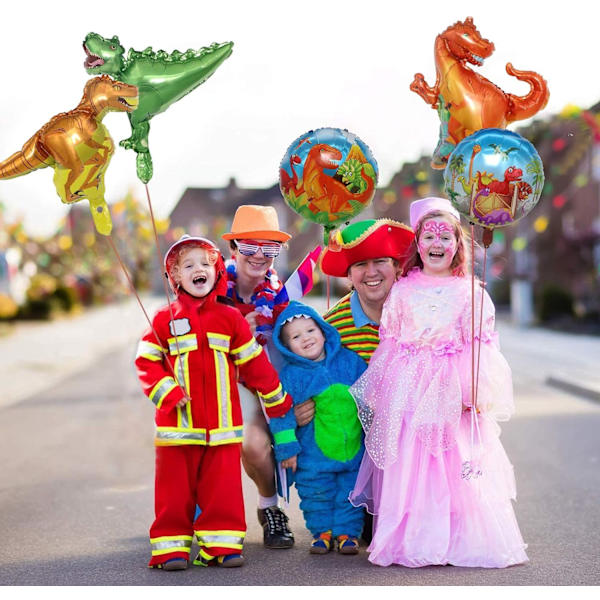 10 stk dinosaur ballonger inkludert 8 stk dinosaur ballonger og