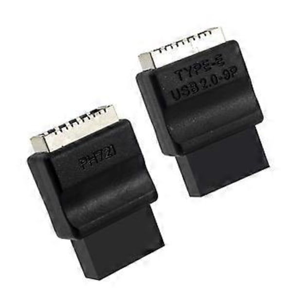 Moderkort USB 2.0 9Pin till Typ Frontanslutningar Omvandlare Moderkort 9Pin Typ Adapter 9Pin USB Header för Stationär Dator