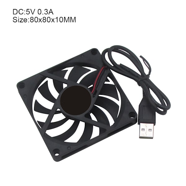 1 stk. 5V 0,25A 80mm 80 x 10mm 8cm DC Børsteløs USB-forbindelse til