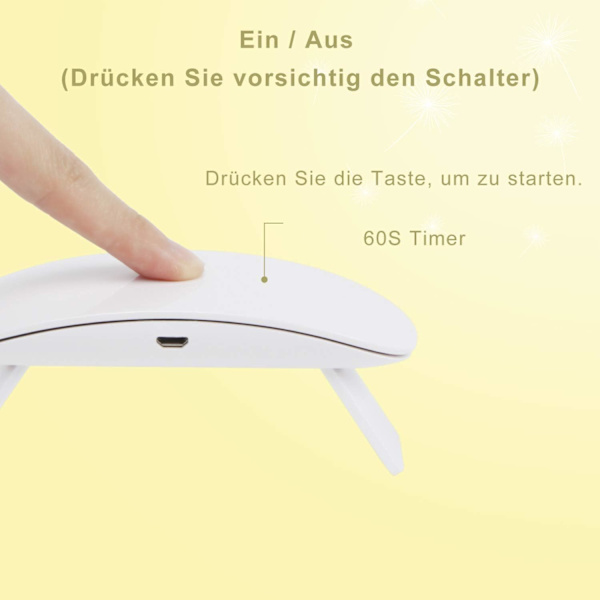 Vit - 1st UV nagelkonstmaskin mini USB bärbar nagellampa för
