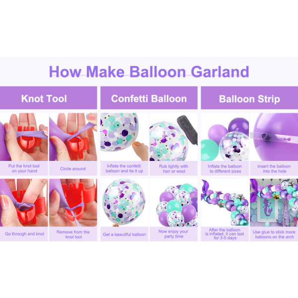 Mermaid Balloon Garland Kit, Mermaid Tail Arch Party Supplies med