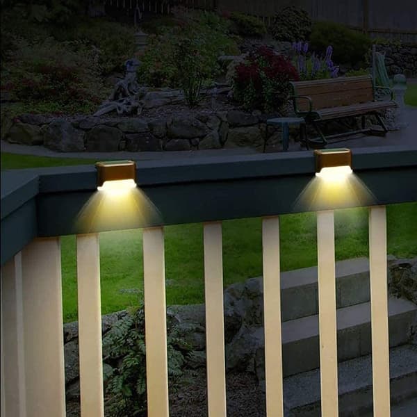 Sæt med 4 varme LED-sollamper udendørs væglampe IP65 Wat