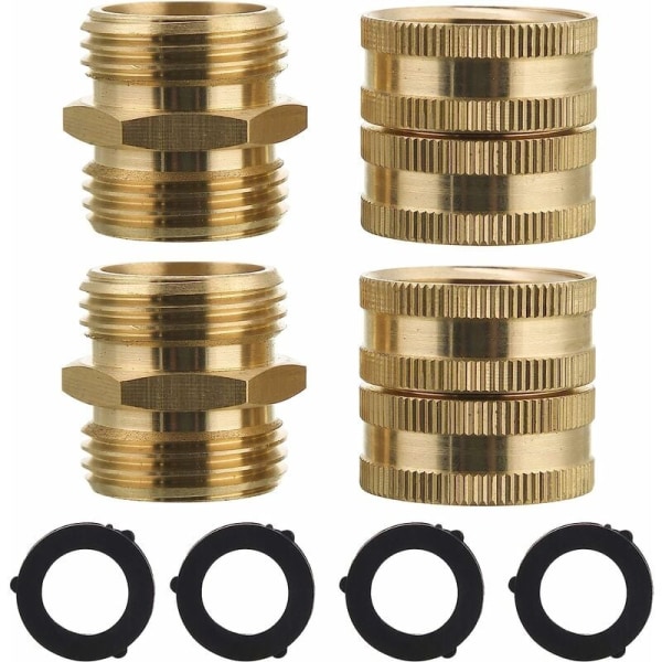 Puutarhaletkun sovitin, uros-uros, naaras-naaras, 3/4'' messinki