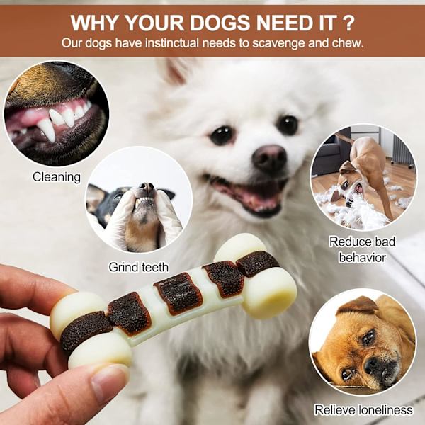 Oförstörbara hundtuggleksaker, hundtugg, nötköttsmak, för träning