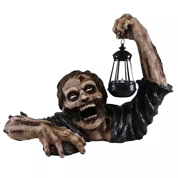 Solcells-driven Halloween zombie lykta hartsdekorationer,
