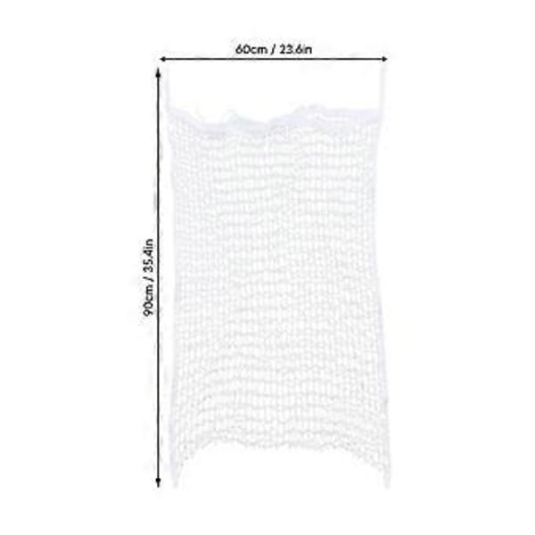 Hønetpose PE Vævet Reb Mesh Hulpose Heste Slow Feeder Foderopbevaringspose Hvid 120x90cm / 47,2x35,4in