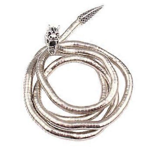 Punk Ormhalsband Unikt Böjbart Ormarmband Flexibelt Flerlagers Metall Ormhalsband Armband Smycken för Kvinnor Silver Dragon 2