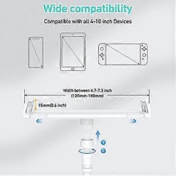 360 Seng Bord Skrivebord Holder Feste Stativ For iPhone Nettbrett Mobiltelefon DE