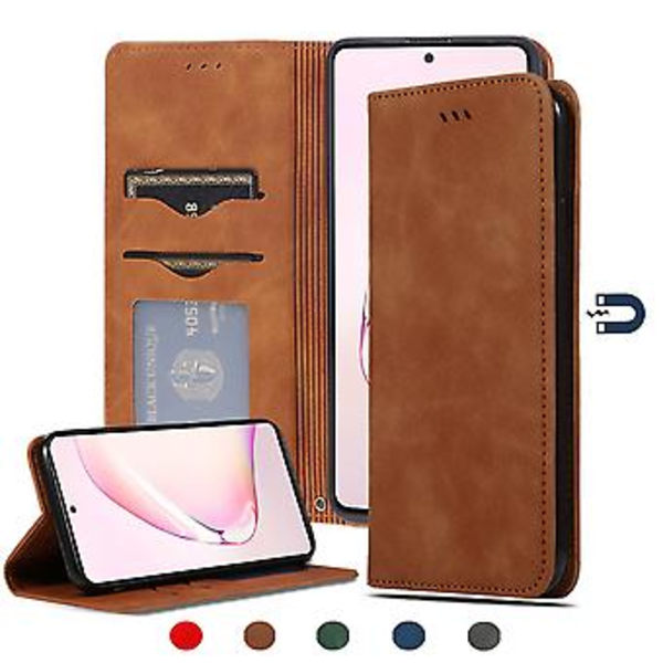 Samsung Galaxy Note 10 Lite/A81 -puhelimen nahkakotelo yrityskäyttöön Brown