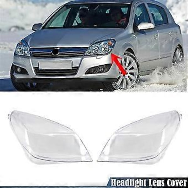 Bil Strålkastarglas Skydd Framlykta Lampskärm Främre Ljusskal för Opel Astra H 2004-2009