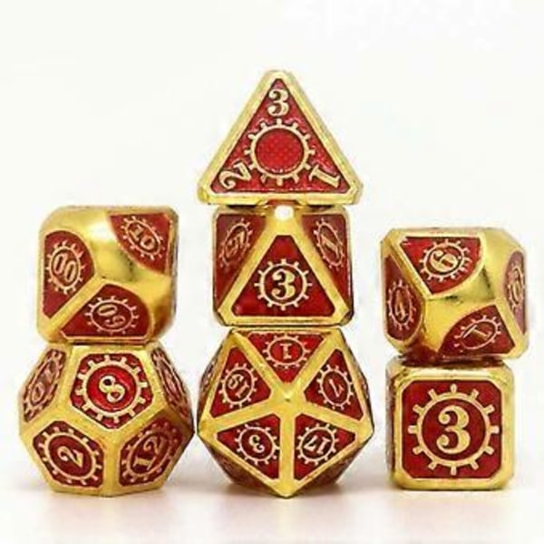 7 stk./pakke Polyhedral Zinklegering til Drageskæl DnD RPG Brætspil Terninger (16) 16