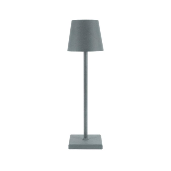 Ladattava LED-alumiininen johdoton pöytävalaisin, himmennettävä, sopii sisä- ja ulkokäyttöön. Harmaa.