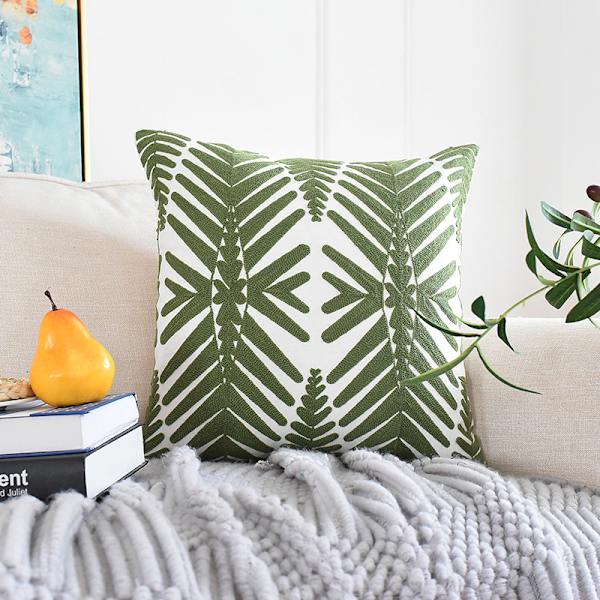 Set med 3 st gröna moderna kuddfodral 45x45cm Dekorativa soffkuddar