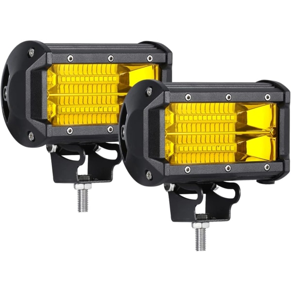 2 stk LED-lyslist Vanntett 5 tommer 72W 24 LED Flomlys Av