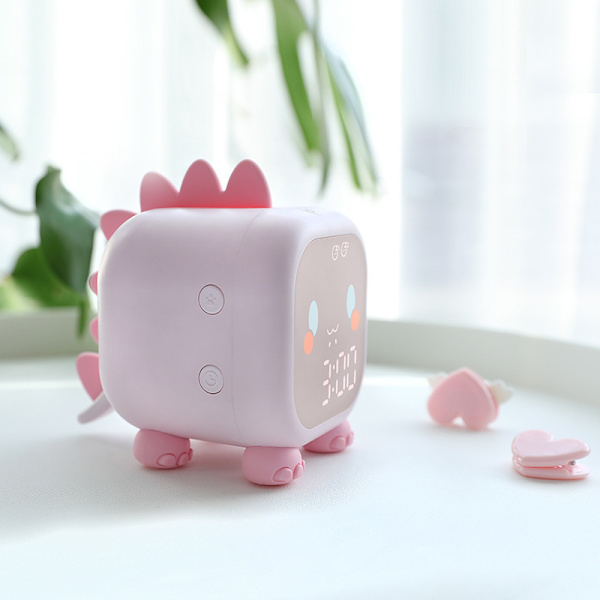 Blå Ljus Dinosaurie Väckarklocka Lampa Digital Växkljus LED Sma