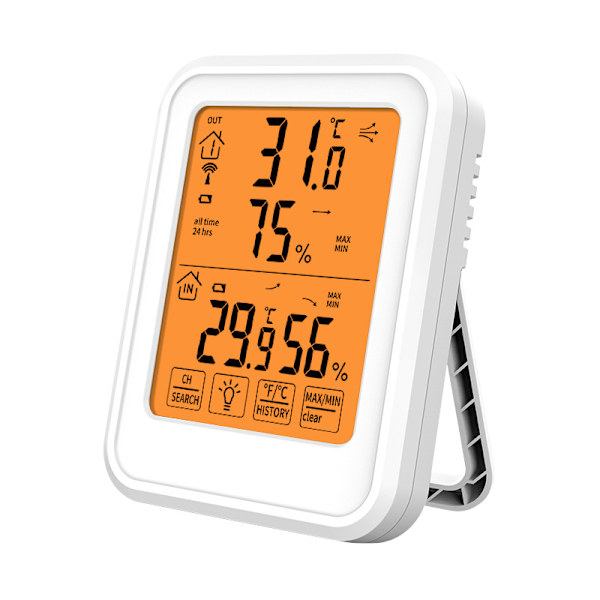 Trådløs indendørs/udendørs hygrometertermometer, digitalt hygrometertermometer med sonde, overvågning