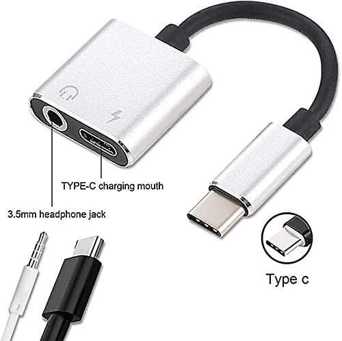 Usb C Hovedtelefon Adapter 2-i-1 Adapter 3,5 mm Hovedtelefonstik
