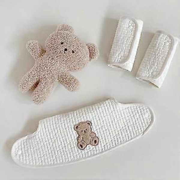 Baby Taljestol Savlesmæk Blød Bomuld Super Absorberende til Nyfødte og Småbørn Sæder Bærere Savl Håndklæde patch bear