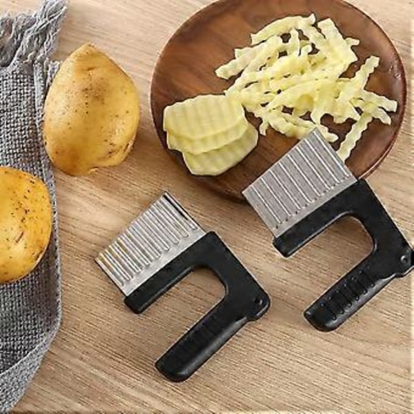 Chips Vågskärare Rostfritt Stål Potatisskärare Frukt Grönsakssallad Skärverktyg för Grönsaker Potatis Lök