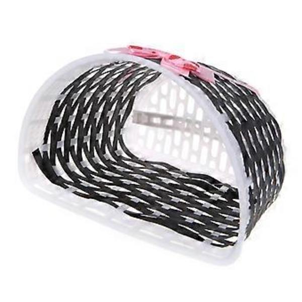 Cykel Scooter Korg Barncykel Plast Stickad Rosett Fram Handgjord Väska Rosa Pink
