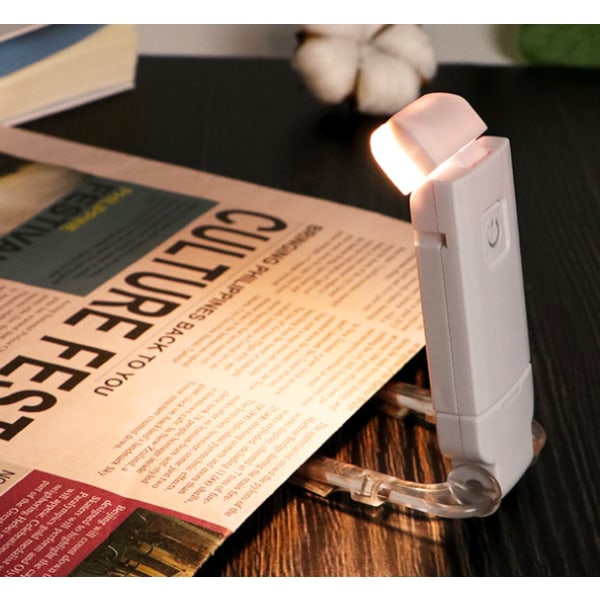 USB Læselampe Genopladelig LED Læselys, 10.5*4.6*1.3cm, Sort