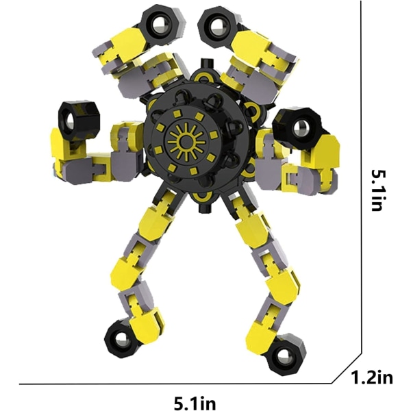 3 stk Fidget Spinners, DIY Deformerbar Robot Fingertipsleker, Decomp