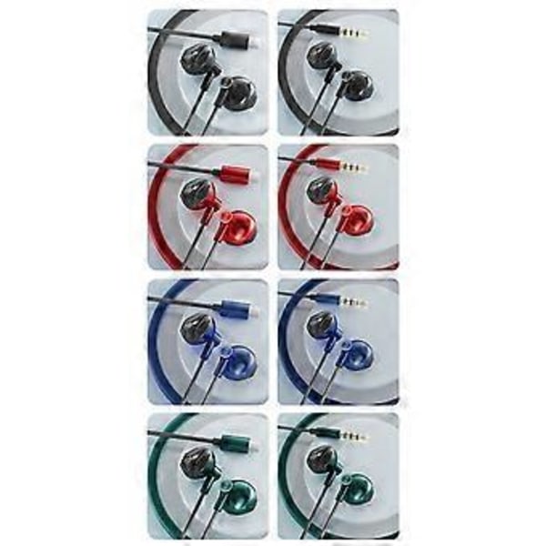 Type-C/3,5 mm langalliset kuulokkeet basso nappikuulokkeet stereo kuulokkeet musiikki peli kuulokemikrofoni mikrofonilla matkapuhelimelle tabletille musta Black