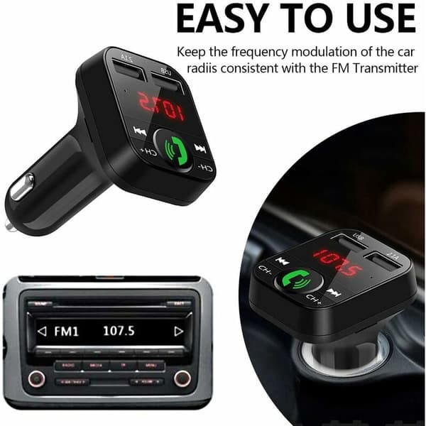 Bluetooth FM-sändare för bil, Bluetooth 5.0 cigarettändaradapter