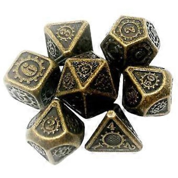 7 stk./pakke Polyhedral Zinklegering til Drageskæl DnD RPG Brætspil Terninger (02) 2