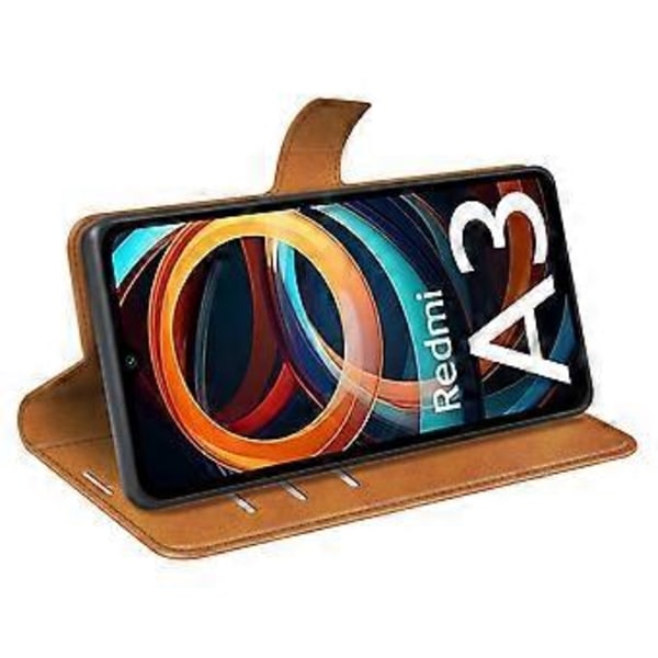 PU læder etui med magnetisk lukning og pung til Xiaomi Redmi A3/Poco C61 4G Style C