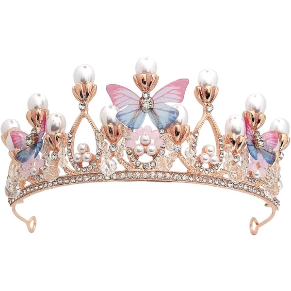 Crystal Tiara Crown Rhinestone Barn Kronprinsess Flickor Pannband