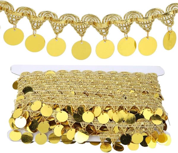 Mave-dans Hip-skørt, 10 Yards Mave-dans Kvaster med Bling Sekvens