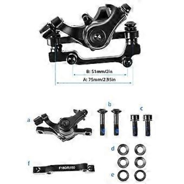 Mountainbike Mekanisk Skivbroms Set Lättvikt Aluminiumlegering Skivbroms för Säker Cykling Rear wheel R160 F180