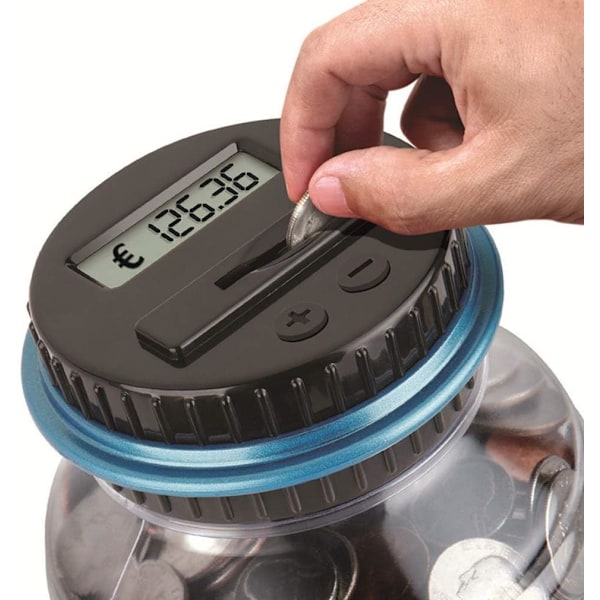 Digital Mynttank, Automatisk Spargris med LCD-Display, 2,5L La