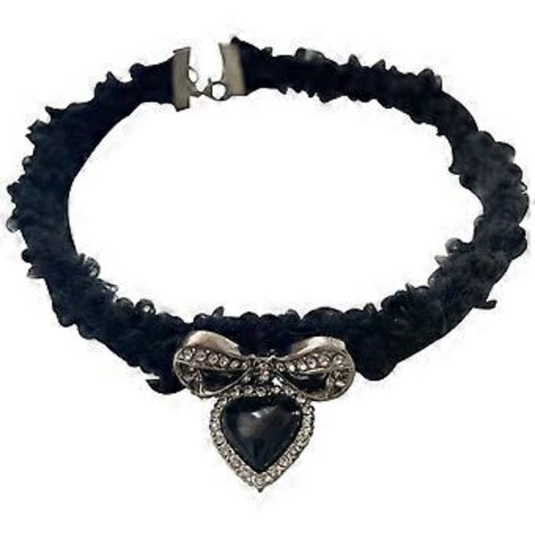 Sydämenmuotoinen solisluuketjun koriste pehmolelukierteet choker-kaulakoru rusettisolmuke solisluuketjun asuste tytöille