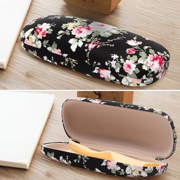 2 stk. Hard Brilleglass Etui for Menn Kvinner Barn Blomst Brilleglass Etui