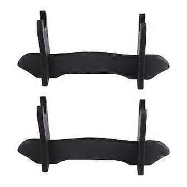 2 stk. Sverdstativ Delikat Tre Katana Display Brakett Stativ Sverdfeste Stabil Organizer (Svart)