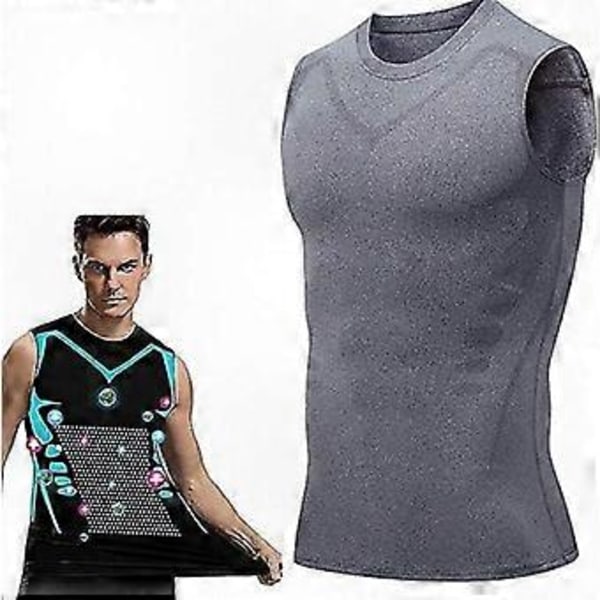 Formande väst för män, 2023 Uppdaterad Design, Bekvämt och Andningsbart Is-Silkesmaterial för en Skulpterad Look Grey 3XL