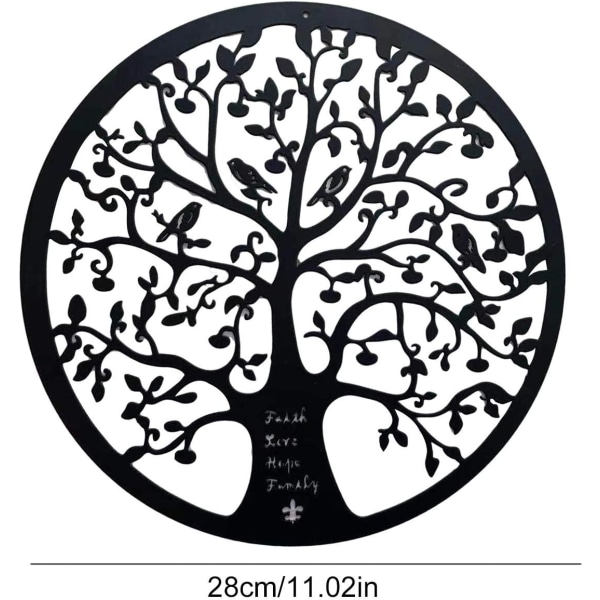 Metallväggkonst, Livets träd Metallväggkonst, Metallträd Familjeskylt, Livets träd Väggdekor, Heminredning, Perfekt presentidé, 28cm