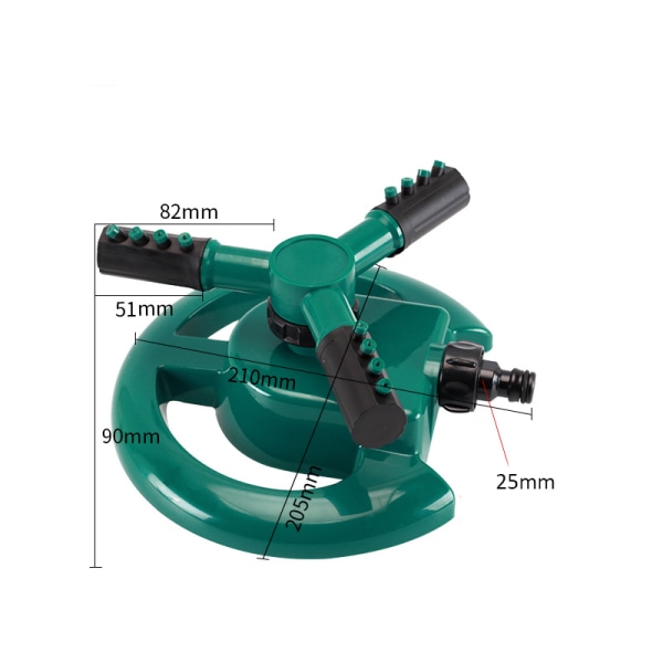 Automatic garden and lawn sprinkler - With 360° rotating watering