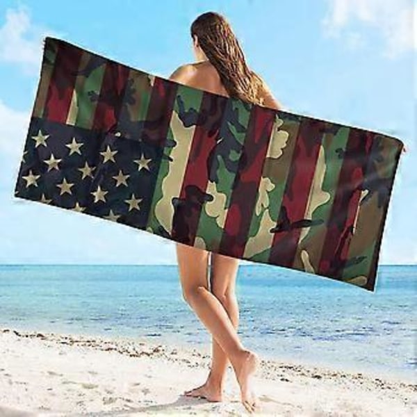 Strandhandduk Hud Flagga USA Badhandduk Mikrofibertyg Strandhandduk Ins Stil
