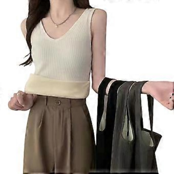 Dam Termisk Fodrad Underkläder Toppar Cami Tank Top Väst (style318)