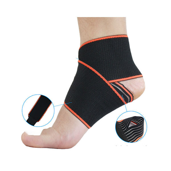 Et par (blå) ankelstøttebandage justerbar åndbar elastisk