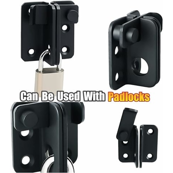 (Pakke med 2) Flip Latch Gate Latches Slide Bolt Latch Safety Door