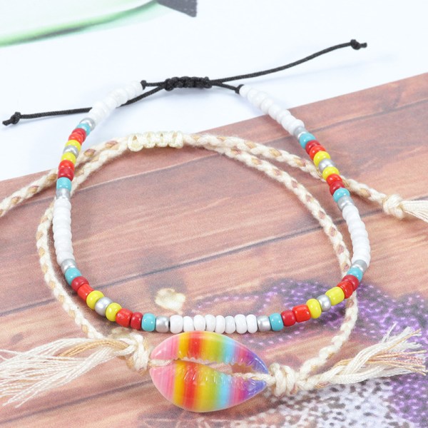 Beach Rainbow Shell Feet Chains (4 stycken) Bohemian Handmade Adj