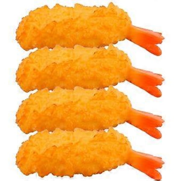 4 stk. Madlavningslegetøj Simuleringskød Legetøj Livagtige Tempura Model Køkken Mad Ornament til Dekoration