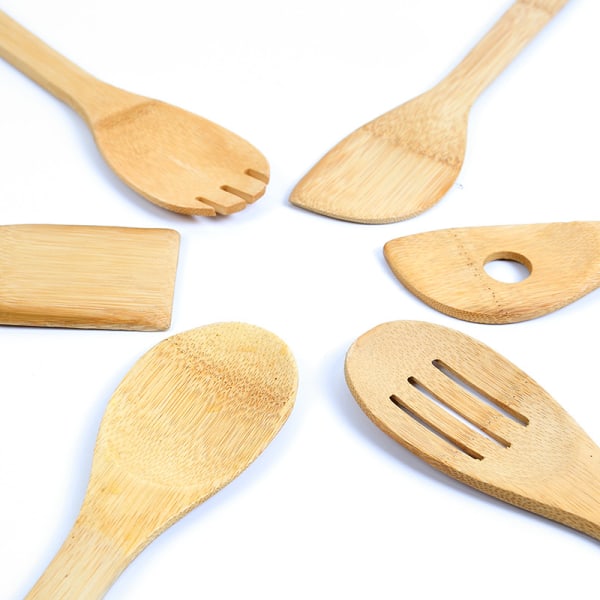 5-delade träredskap för matlagning, köksredskap för nonstick-panna, set A
