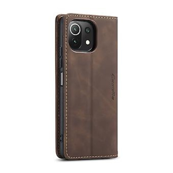 För Xiaomi Mi 11 Lite Litchi Textur PU Fodral För Xiaomi Mi 11 Lite Red
