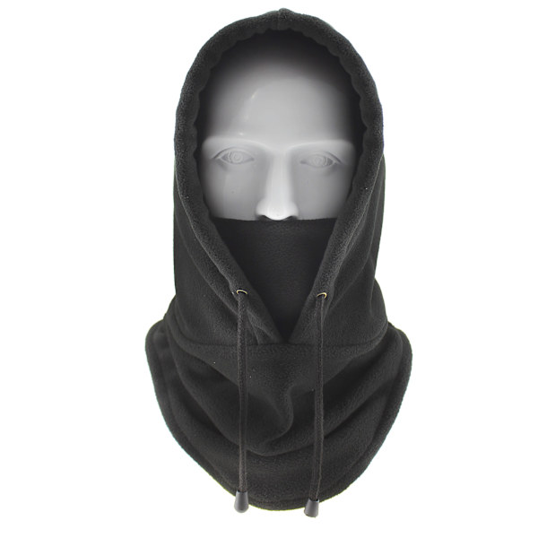 1PC Musta Kaksinkertainen Paksu Balaclava, Paksu Fleece-Pipo, Tuuli