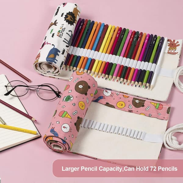 Set med 2 Canvas Pennfodral, 72-Hålsspetsvässarefodral, Penna